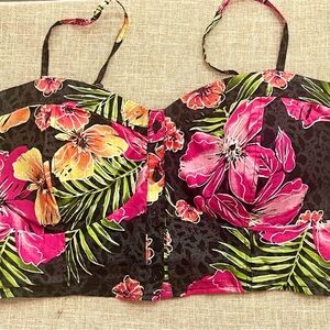 American Rag floral Hawaiian print bustier top